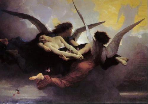 William-Adolphe Bouguereau Depiction of a soul being carried to heaven by two angels. china oil painting image